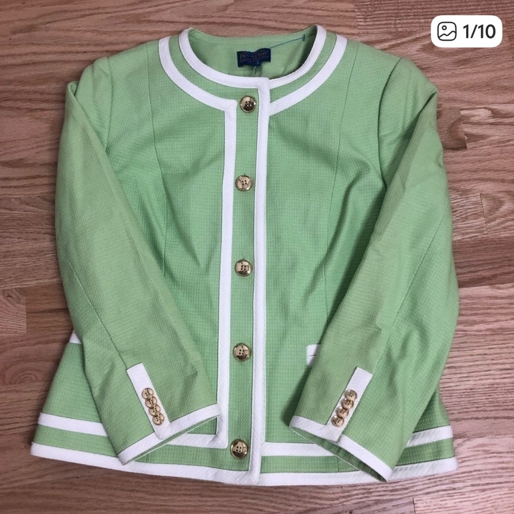 Pendleton Green Button Down Jacket Sz 6 Blazer Women’s